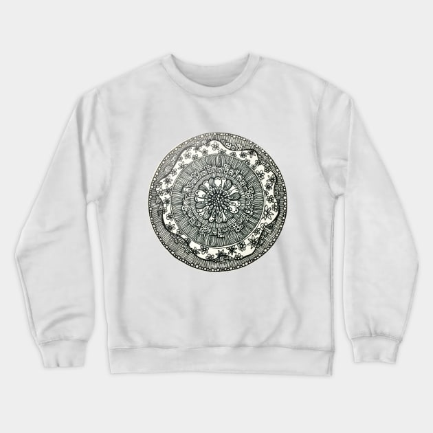 Black and White mandala Crewneck Sweatshirt by amyliafaizalart